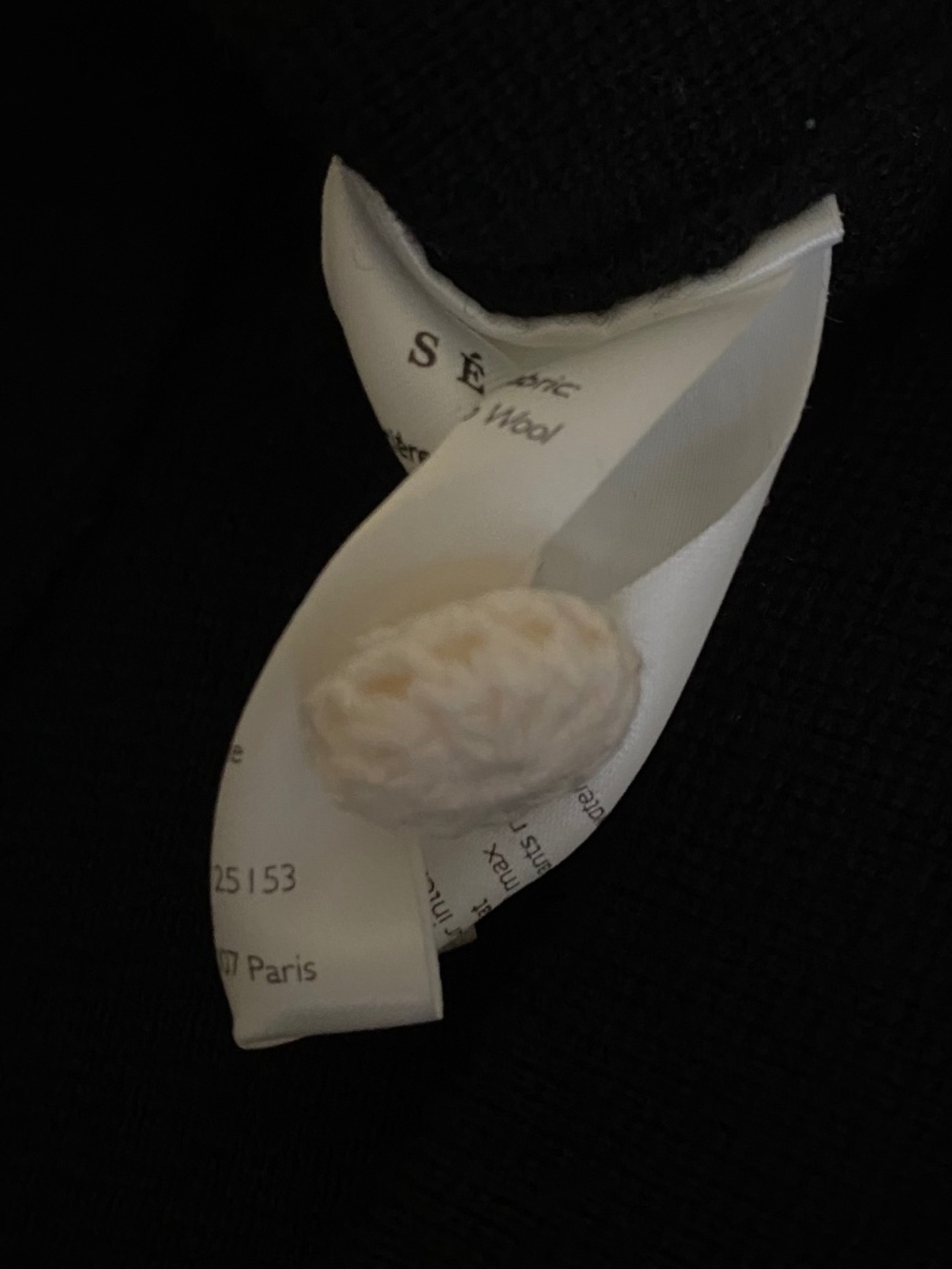 Sezane Black Cardigan with White Trim - Picture 8 of 8